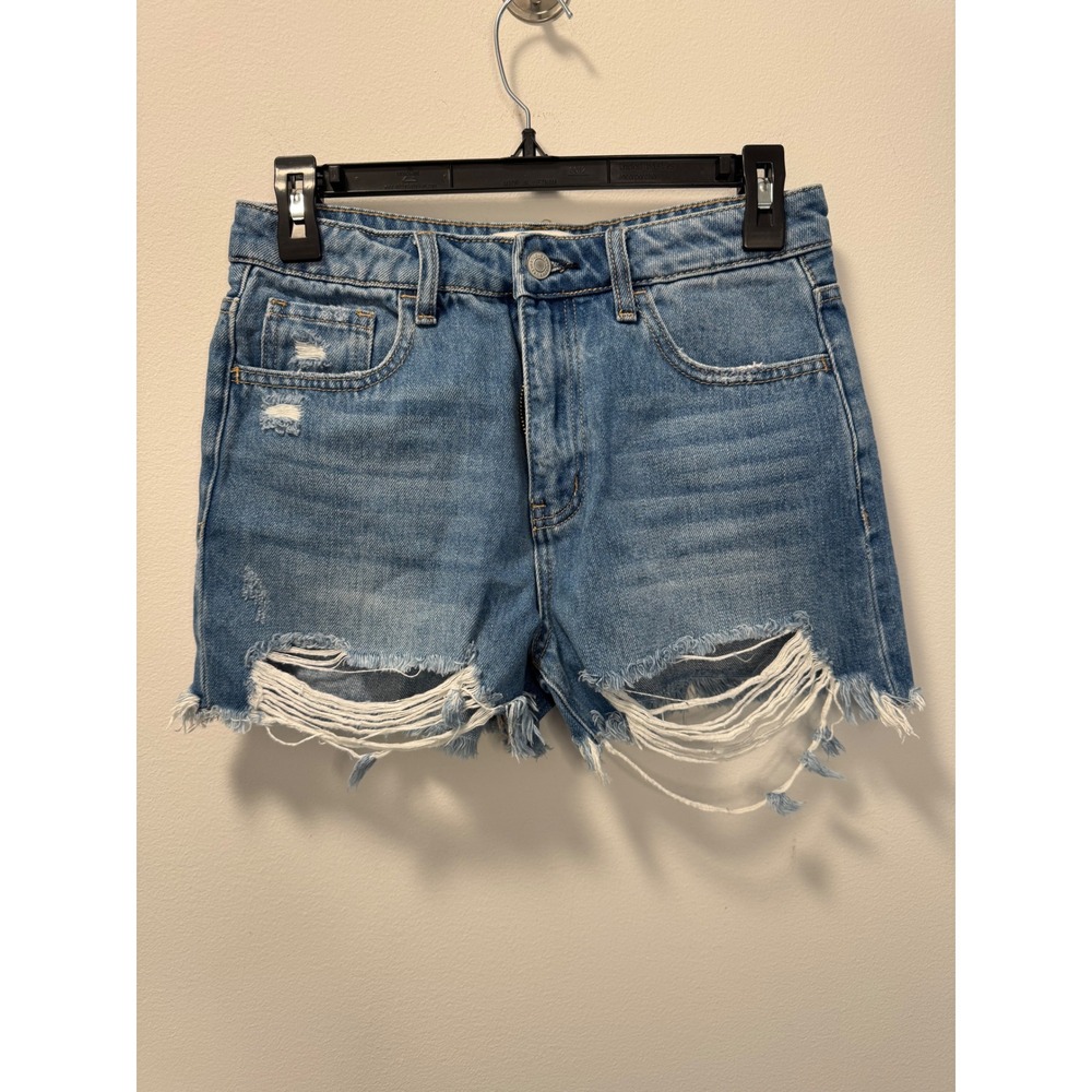 Lovervet by Vervet Distressed Denim Shorts Medium Wash High Rise Size S